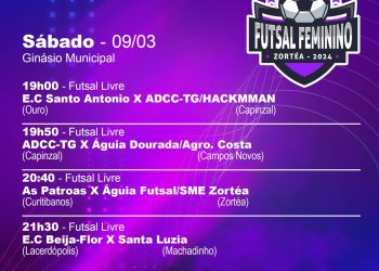 SÁBADO É DIA DE DISPUTAS NO CAMPEONATO FEMININO DE FUTSAL 2024