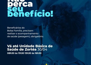 ATENÇÃO BENEFICIÁRIOS DO BOLSA FAMILIA DE ZORTÉA