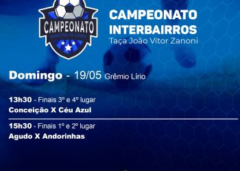 DOMINGO ACONTECE A GRANDE FINAL DO CAMPEONATO MUNICIPAL DE FUTEBOL DE CAMPO DE ZORTÉA