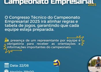 Congresso técnico do Campeonato Empresarial de Zortéa é transferido para o dia 22 de agosto