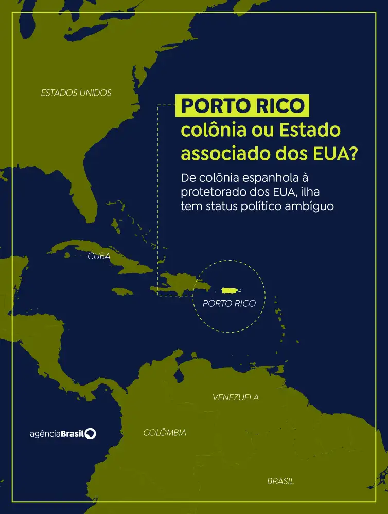 Localização de Porto Rico no mapa das Américas