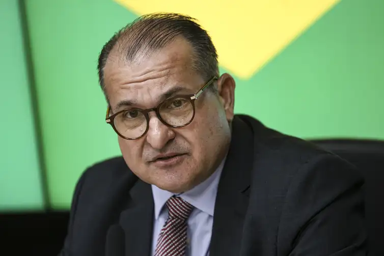 Brasília (DF), 28/04/2026 - O ministro dos Transportes, George Santoro, durante cerimônia para divulgação das regras de transição para a implementação do pedágio eletrônico (free flow) em todo o país. Foto: Marcelo Camargo/Agência Brasil